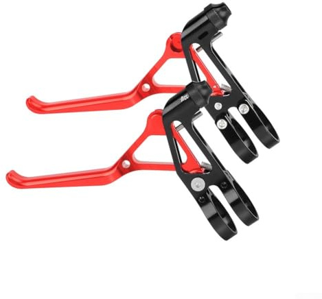 Shophubio Bremshebel zum Zusammenklappen für Fahrrad und Straße, für Fahrrad, CNC-Aluminiumlegierung, leichtes hohles Design, 22,2 mm Lenkerhalterung, verstellbare Spannung für (rot)