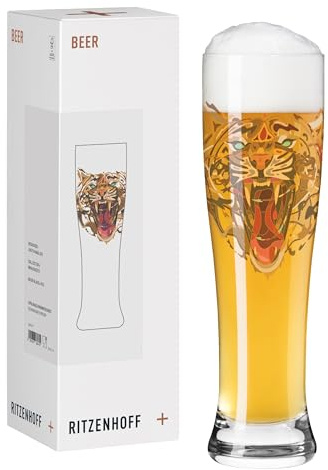 RITZENHOFF 3481917 Weizenglas 600 ml - Serie Brauchzeit Weizen - Motiv Tiger | Artikelnr. 3481917, Serie Brauchzeit Weizen, 1 Weizenglas 600 ml, Kristallglas, spülmaschinenfest