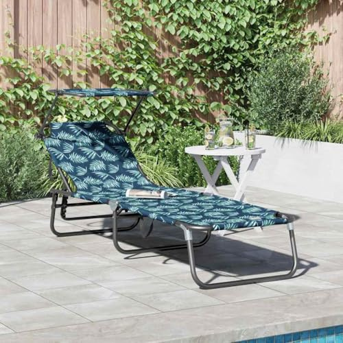 NIVVHOH Modern Faltbare verstellbare Sonnenliege & Liegestuhl Grün Stoff Liegen Relaxliege für Garten, Terrasse (56 x 190 x 81 cm)
