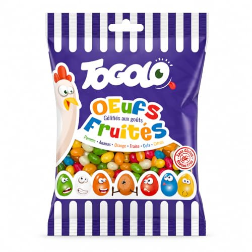 Œufs gélifiés aux fruits 125 g – Mix saveurs fruitées – Bonbons moelleux, colorés et gourmands – Assortiment pour enfants et adultes