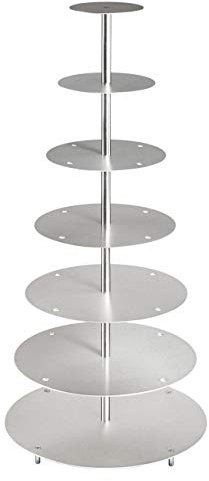 Alzata in alluminio per torte rotonde, 5 piani, ideale per matrimoni, 7 Stöckig (Ø 15 20 25 30 35 40 45 cm)