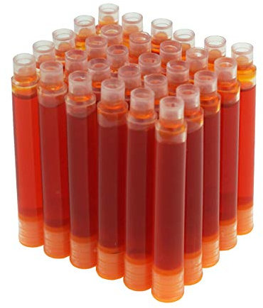 Hongdian Füllfederhalter Tintenpatronen Orange Farbe, 30 Stück Tinte Nachfüllpatronen, 3,4 mm Bohrung Durchmesser
