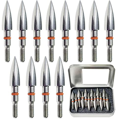 Field Points arrowheads 100 Grains Archery Field Points, 9/32 Stainless Steel Screw in Archery Field Tips and Broadheads (1 Dozen 12 PCS)