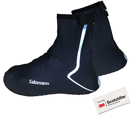 Salzmann Copriscarpe da Ciclismo Impermeabile - Copriscarpe rifrangenti per Ciclisti - Realizzati con 3M Scotchlite