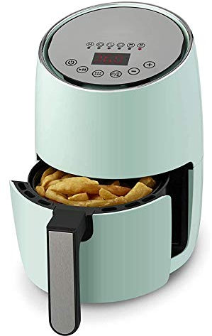 YHQKJ Horno freidora eléctrica pequeña sin Aceite de Gran Capacidad automática para el hogar, freidora eléctrica compacta + Horno con Pantalla Digital, Control de Temperatura, Cesta para freír