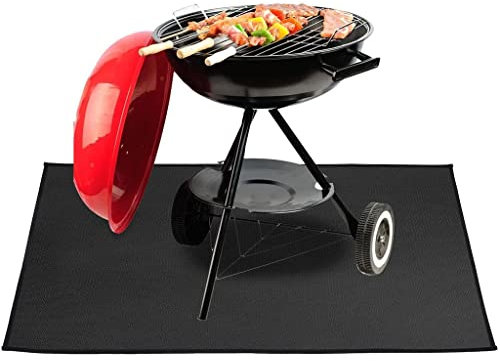 VISEKA Groß Unter Grillmatte 40 * 20Zoll Langlebig Feuerstelle Pad Terrasse und Deck Schützende Matte Feuerfeste Grillunterlage für Gas, Holzkohle Grills