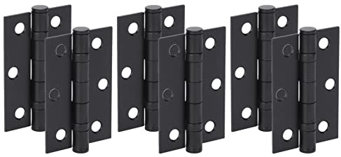 HANDLEZONE® Door Hinges 3 Pairs 76mm / 3 inch Ball Bearing, with Screws - Black Matt