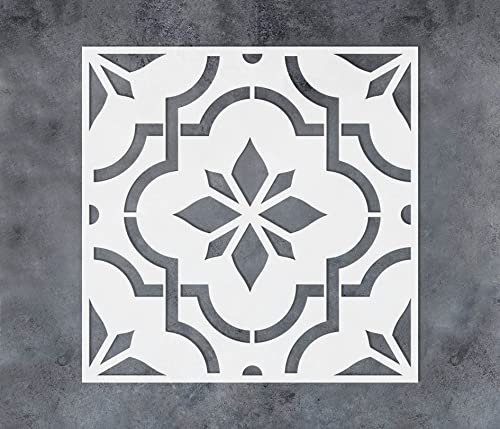 GSS Designs Reusable 12x12Inch Laser Cut Painting Stencils for Floor Wall Tile Fabric Furniture Decorative Concrete Stencils for Patio