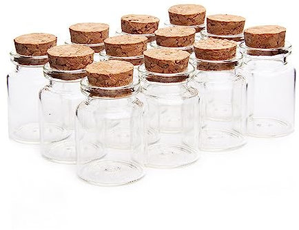 Ailovone Reagenzglas mit Korken 24 Stück Mini Glasflaschen mit Korken Mini Glasfläschchen Leere Probe Glasflasche Gläser für Kleine Proben, Glitzer, Sand, Salz (15ml-24pcs)