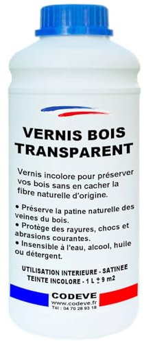 Vernis Transparent Bois - Codeve Bois - 1 - Intérieur - Pour Conserver Toute La Transparence Des Veines Du Bois Sans Les Masquer.