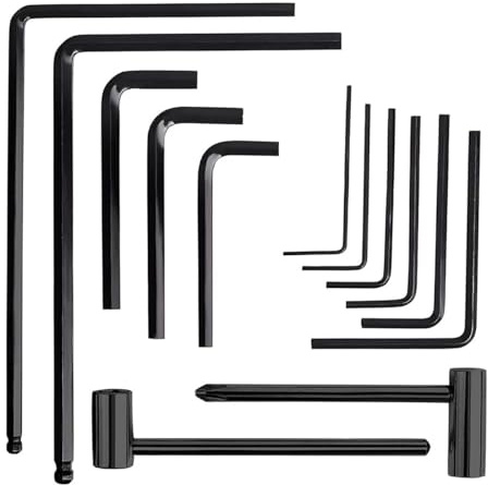 Tiardey Das 13-teilige Gitarren-Inbusschlüssel-Set von enthält 4 mm, 5 mm verlängerte Halsstab-Inbusschlüssel und 7 mm, 8 mm Halsstab-Sechskantschlüssel