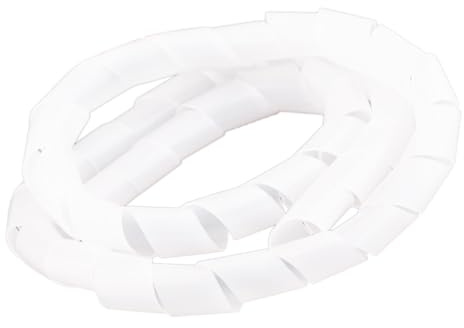 FEEIMOL Kabelschlauch Selbstschließend Kabelspirale 30mm Kabelkanal Kabelschutz Flexibler Kabelmantel Kabelmanagement für TV Computer Weiß 1.5M