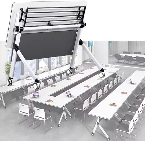 Konferenztisch Besprechungstisch Klappbarer Business-Stil Konferenzraum-Tisch 1 2 Stück, Groß Rechteckig Büro-Empfang Besprechungstisch/Schulungstisch, Modern Rollend Computer-Schreibtisch Für Den SI