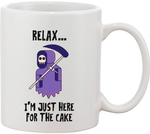 Functon+ Relax...I'm Just Here for The Cake Mug en céramique hilarant Reaper