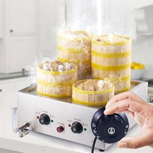 Cuiseur Vapeur électrique Commercial, Machine à Petits Pains Cuits à La Vapeur électrique à Quatre Trous, Chauffe-Plats électrique, Plage De Température De 30 à 110 ℃, Alarme D'ébullition à Sec