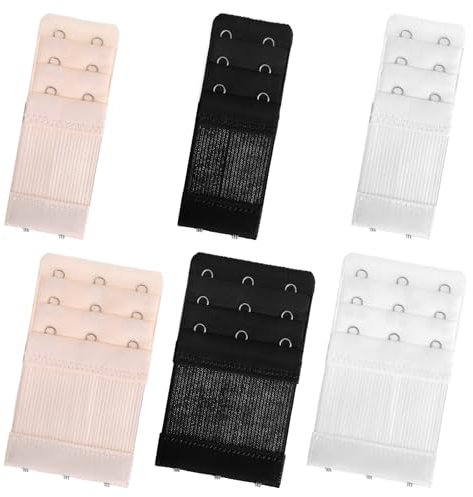 6 Stück BH Verlängerung,Damen BH-Verlängerer 3 Reihen 2 Haken 3 Haken,Bh Verschluss Elastischen,Bra Extender Weich,Stretch Unterwäsche Verlängerungsschnalle Verlängerungsgurt Schwangerschafts Zubehör