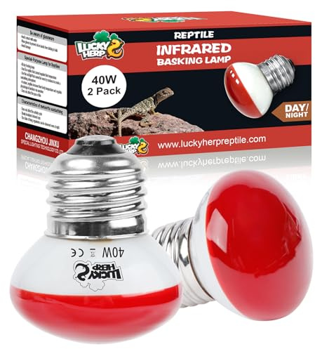LUCKY HERP Lampada riscaldante per rettili, 40 W, per rettili, confezione da 2, anfibi