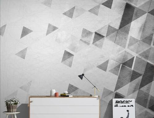 Fotomurales Tapiz Fotográfico 3D Papel Pintado Moderno Minimalista Blanco Y Negro Con Motivos Geométricos 150x105cm Papel Pintado Decoración de la pared del Dormitorio de la Sala de Estar Moderna