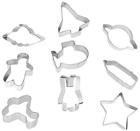 SHOWERORO Juego De Moldes Para Galletas Del Espacio Exterior 9 Piezas Moldes Para Hornear Cortadores De Galletas Con Forma De Estrella Aptos Para Niños Y Niñas Adultos