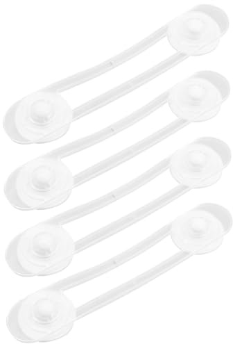 TOYANDONA 4 Stück Flexible Weiße Kindersichere Schrankschlösser aus Klebstoff mit Einfacher Montage und Verstellbarer Länge für Möbel und Kühlschranksicherung im Haushalt