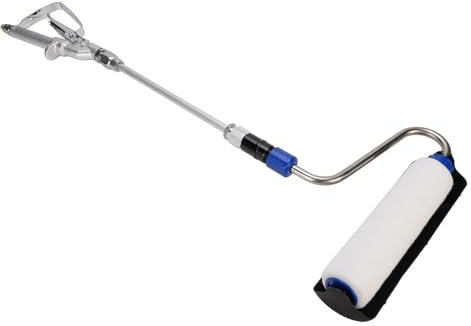 Elektrische Farb Roller Bürste, Selbst Ansaugende Airless-Sprüh Rolle mit Aluminium Legierung Verlängerung Stange, Edelstahl-Rollen Rahmen für Innen-und AuÃŸen Lackierung