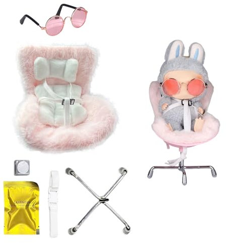 Mrltau Für Vinyl Plush Toy Puppen-Autositz Mit Weichem Plüschkissen, Luftentlüftungsklammer & Desktop-Ständer & Brille, Auto Deko Innenraum Für Vinyl Plush Toy Have A Seat,Für Vinyl Plush Toy Pup