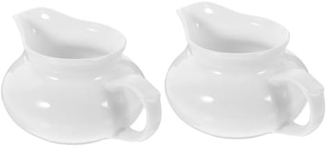 Ciieeo 2pcs Ceramic Sauce Pot Gravy Dispenser Milk Dispenser White Sauce Boat