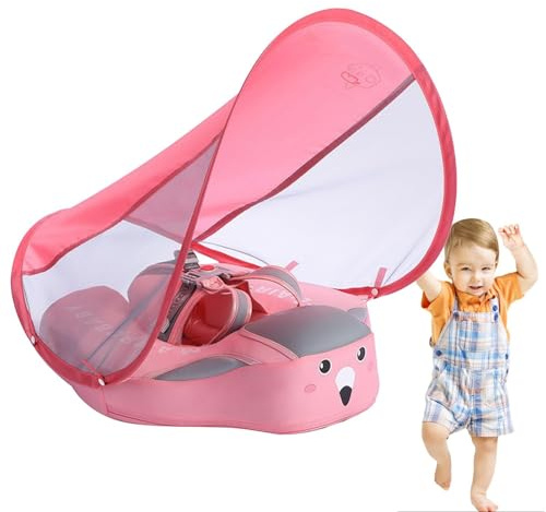 Bouee Bebe, Bouee Bebe Piscine Bouée De Piscine pour Bébé Bouee Bebe Parasol UPF 50+ - avec Toit Pare-Soleil Amovible Anneau De Natation Bouée Bébé Piscine pour Enfant De 6 À 36 Mois