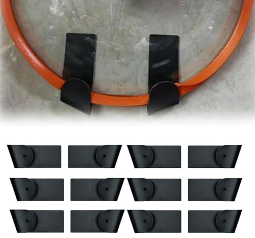 Fankayi 6 Pairs Pot Lid Holder Wall Mounted,Lid Holders Self Adhesive Wall Mount Storage Organiser, Adjustable Pan Li/d Storage Rack,Pot Li/d Stor/age Organizer for Kitchen,Suitable for Various Sizes