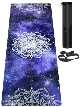 LaiEr Yogamatte, rutschfeste, umweltfreundliche Trainingsmatte mit Tragegurt, Dicke Übungs- und Trainingsmatte für Yoga, Pilates und Fitness (183 cm x 61 cm x 6 mm)