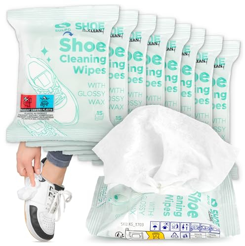 SULPO Lot de 120 lingettes nettoyantes pour baskets - Entretien efficace des chaussures pour les déplacements, séchage rapide et doux - Parfait pour les amateurs de baskets et les voyageurs
