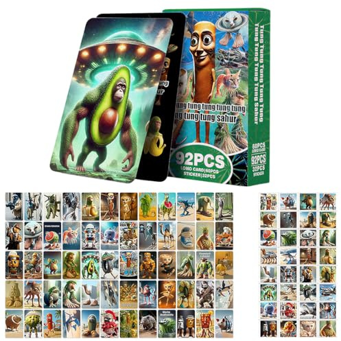 60 Italian Brainrot Carte con 32 Adesivi Album Brainrot Figurine per Collezionisti (A)