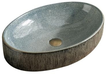 Durevole Lavandino da bagno ovale sopra il piano in porcellana, lavabo da appoggio in ceramica for bagni Facile da installare