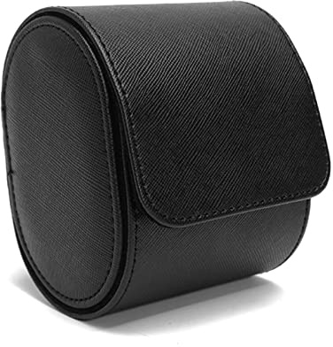 AWJUWHBJ Montre souple de voyage pour étui - Organiseur de rouleau - Coussin amovible - Boucle fixe - 1 fente - Boîte de rangement pour montre-bracelet et bijoux - Pour femme - En cuir