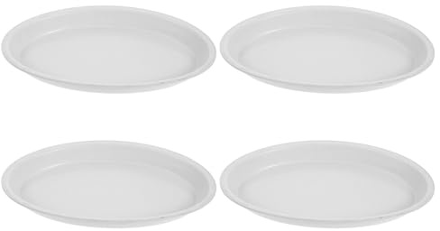 VILLCASE Vassoio Ovali per Piante in Plastica Pp Set da 4 Pezzi Sottovasi Senza Fori per Interni ed Esterni Vaschette Raccogli Gocce Protezione Superfici Elegante Base per Vasi da Fiori