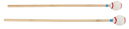KIMISS 2 Stück Marimba-Garnschlägel mit Weichen, Bequemen Bambusgriffen, Mittelharten Köpfen für Xylophon- und Marimba-Spielen
