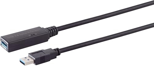 1x USB-A Extension Cable USB 3.0 – SuperSpeed ??5 Gbit/s – Signal Booster – Black – 5 m