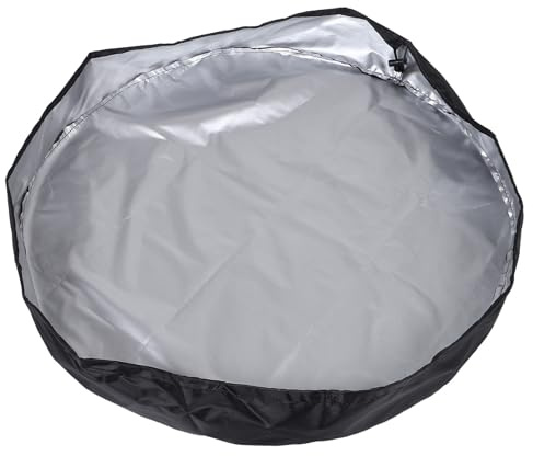 PartyKindom Housse de Table Ronde D'extérieur 210d Oxford Imperméable et Résistante la Poussière, Diamètre 76 Cm, Protection pour Mobilier de Jardin, Balcon et Terrasse, Housse Légère