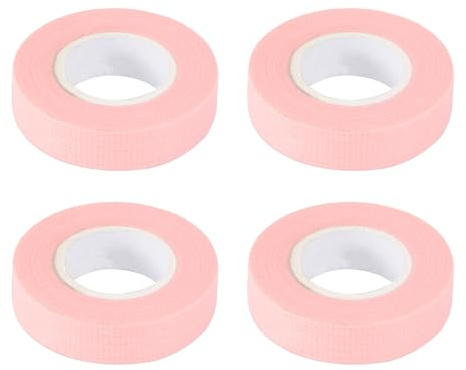 GALPADA Cinta de Tela No Tejida, 4 Rollos para Extensiones de Pestañas Rosa Transpirable y Elástica para Uso en Salones de Belleza Casa