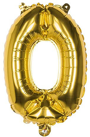 Boland - Globo Mylar número '0' (36 cm), dorado, color dorado, 36 cm, 22000