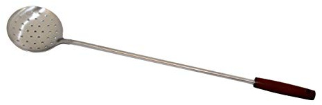 rukauf Langer Schaumlöffel 60 cm lang, Ø 9,2 cm Holz-Griff Schaumkelle Suppenkelle