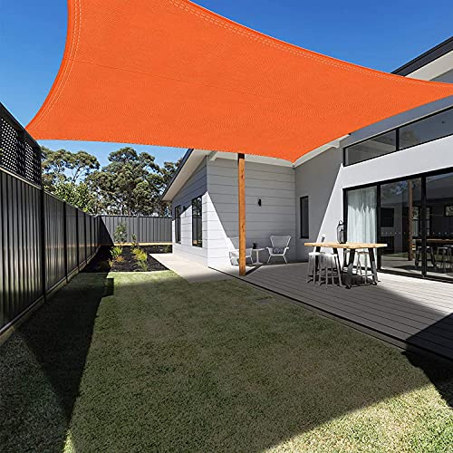 Ankuka Sun Shade Sail 2m x 3m Orange Rectangular Waterproof Garden Sun Sail Outdoor Patio Party Sunscreen Awning Canopy 98% UV Block With Rope