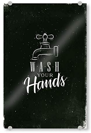 artboxONE Acrylglasbild 45x30 cm Für Kinder Bathroom Faucet Graphic Chalk - Bild Bad Badezimmer Bath