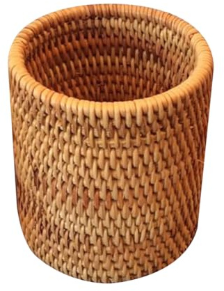 Pot à crayons en osier naturel pour pinceaux de maquillage, tasses, couverts, paniers de rangement en osier tressé, pots de fleurs articles divers