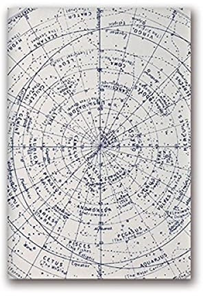 Astrologia stampa vecchia mappa stellare mappa di astronomia vintage o segno dell'emisfero settentrionale pittura costellazione stelle zodiaco poster senza cornice-30x40cm