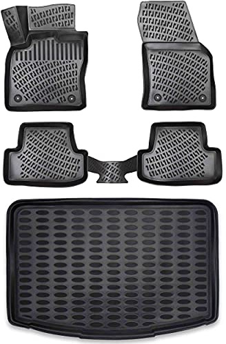 ELMASLINE Gummimatten & Kofferraumwanne Set für Dacia Duster 4X4 2010-2018 | Extra hoher 5cm Rand