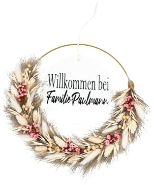 Trockenblumenkranz personalisiert (Pampasgras)