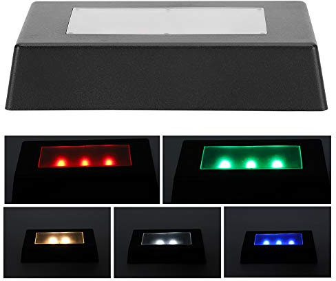 LED Light Display Base for Glass Block, Rectangular Crystal Light Box Stand Multicolor Show Stand Display Plate with 7 Color Changing Lights, for 3D Laser Crystal Glass Art Valentine's Day Gifts