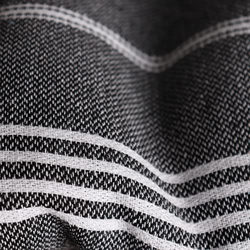 PÜSKÜL - Bulk Turkish Towels Pack of 10 for Beach Hammam Spa Pool, 100% Cotton, 100X180 cm (Black)