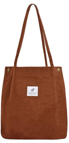 Damen Handtasche Kord Shopper Cord Tote Bag fur Reisen Alltag Schule Arbeit